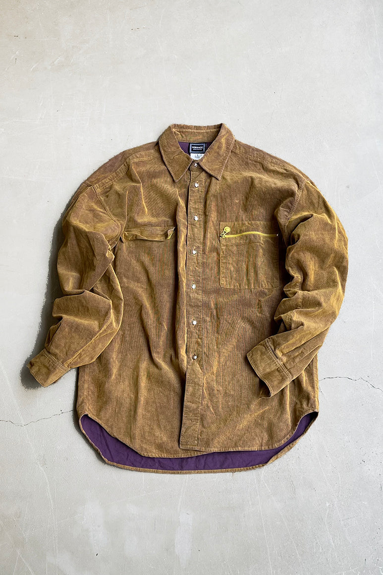 L/S CORDUROY SHIRT / BROWN [SIZE: L USED]