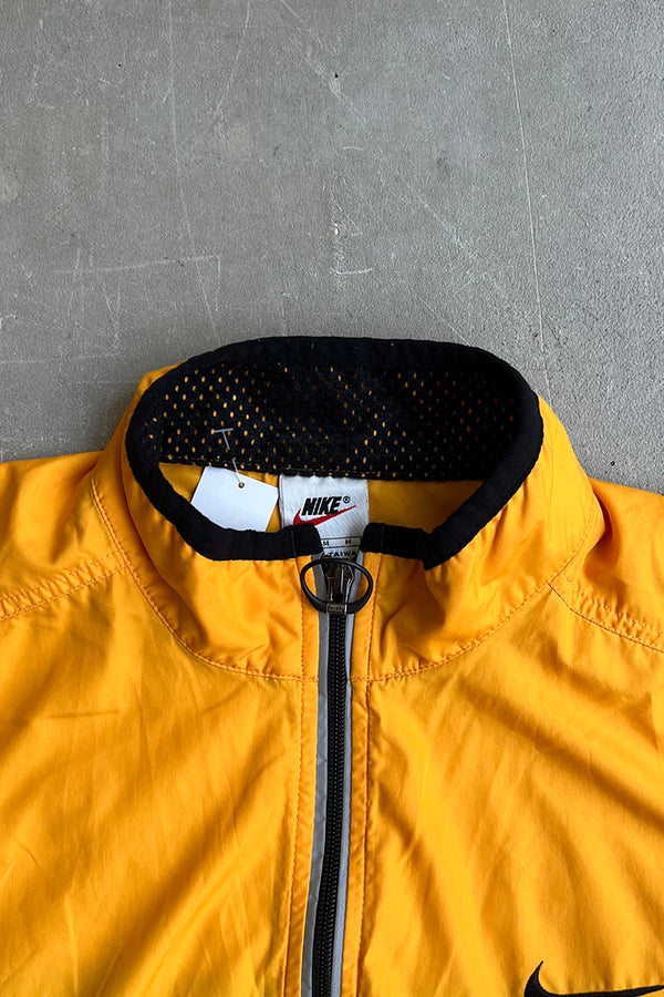 90'S NYLON ZIP UP VEST / YELLOW [SIZE: M USED]