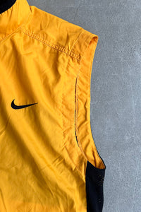 90'S NYLON ZIP UP VEST / YELLOW [SIZE: M USED]