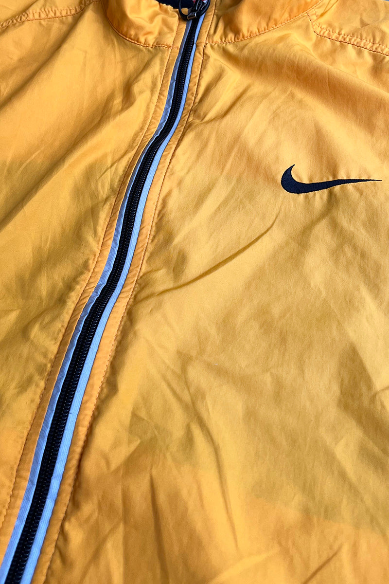 90'S NYLON ZIP UP VEST / YELLOW [SIZE: M USED]