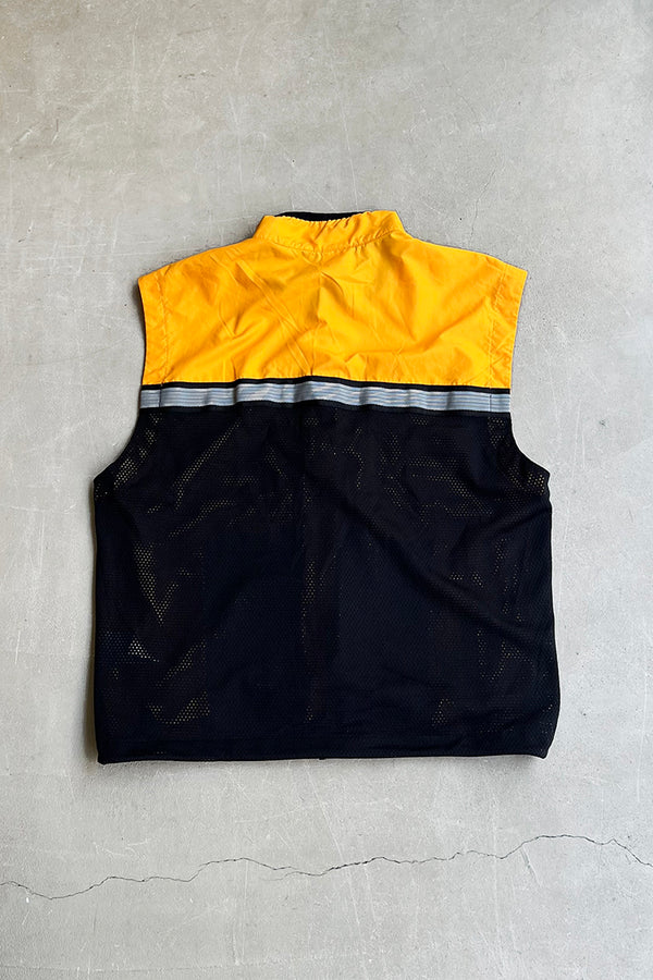 90'S NYLON ZIP UP VEST / YELLOW [SIZE: M USED]