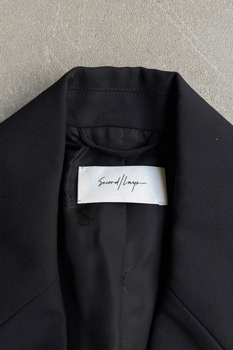 MADE IN ITALY SUIT SET-UP / BLACK [SIZE: JACKETS 46 PANTS 44 DEADSTOCK/NOS]