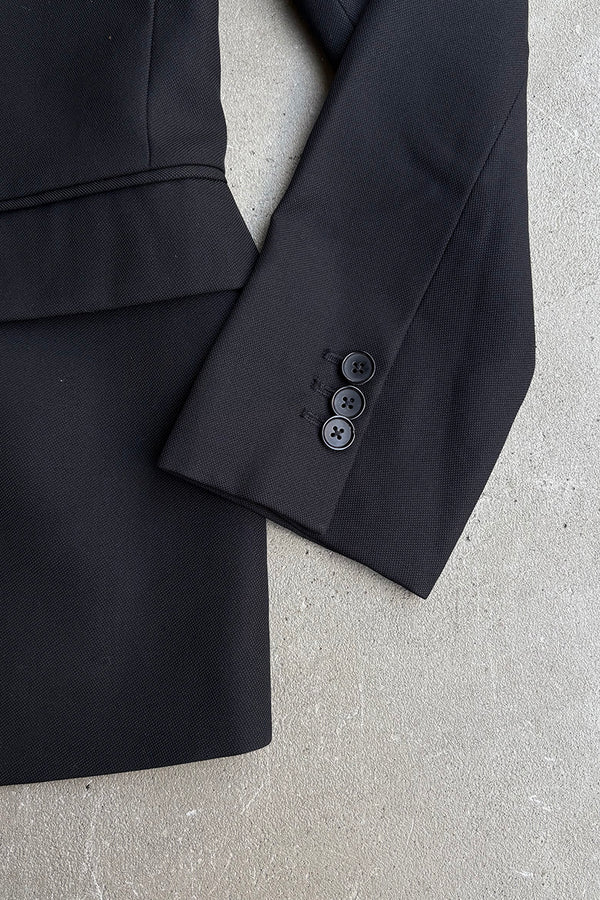 MADE IN ITALY SUIT SET-UP / BLACK [SIZE: JACKETS 46 PANTS 44 DEADSTOCK/NOS]
