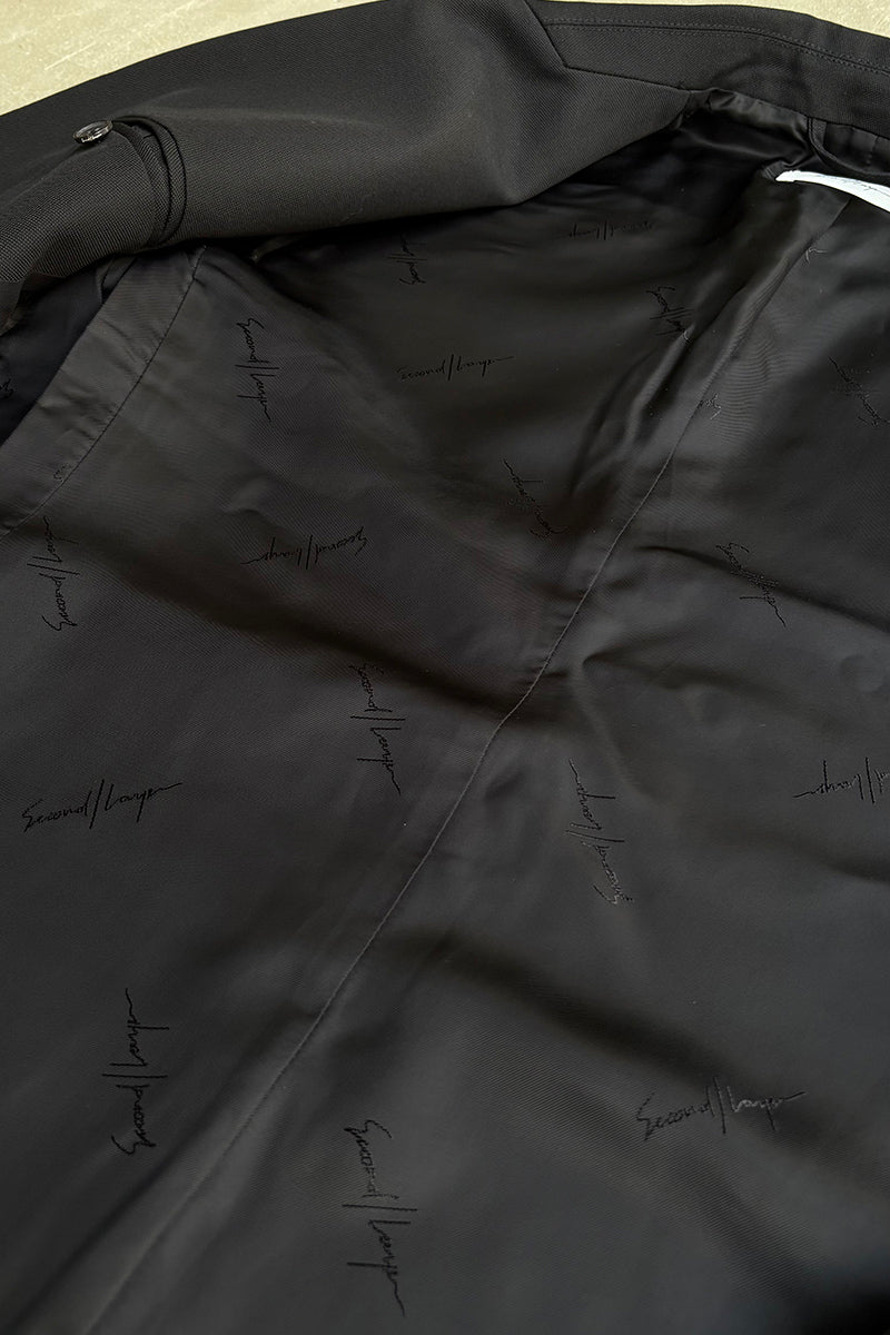 MADE IN ITALY SUIT SET-UP / BLACK [SIZE: JACKETS 46 PANTS 44 DEADSTOCK/NOS]