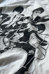 MADE IN USA 90'S AL HIRSCHFELD DRAWING THE BEATLES ART&BAND T-SHIRT / WHITE [SIZE: L USED]