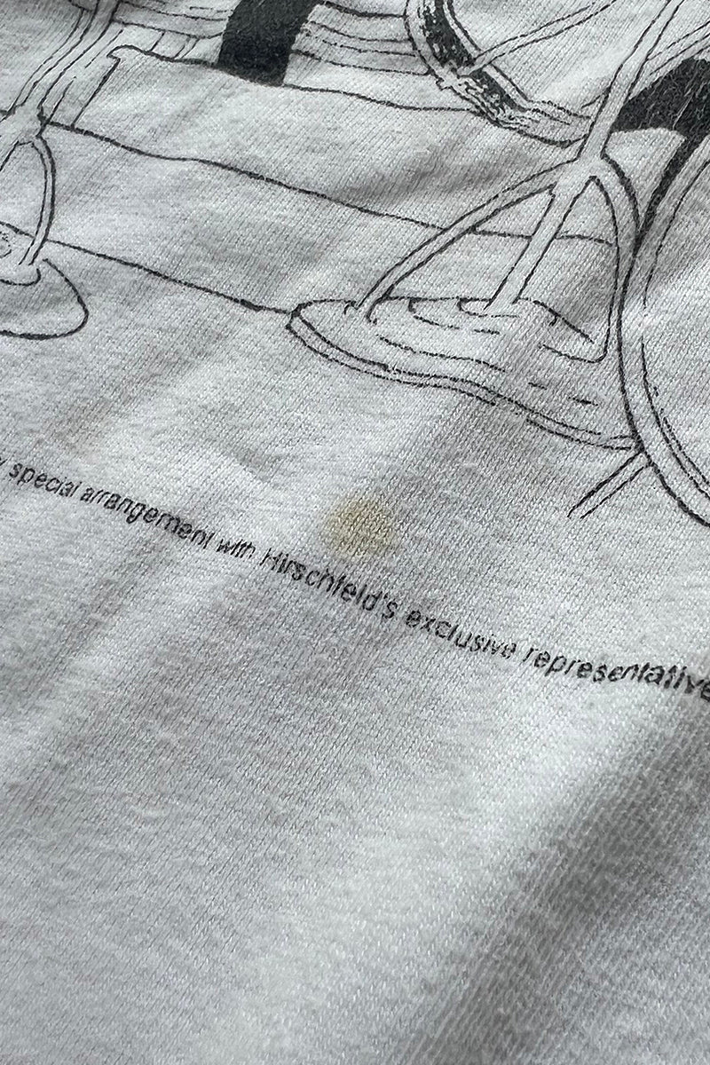 MADE IN USA 90'S AL HIRSCHFELD DRAWING THE BEATLES ART & BAND T-SHIRT / WHITE [SIZE: L USED]