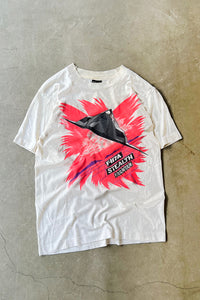 MADE IN USA 80'S STEALTH GRAPHIC T-SHIRT / WHITE [SIZE: M USED]