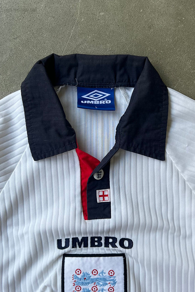 90'S ENGLAND FOOTBALL GAME SHIRT / WHITE [SIZE: L USED]