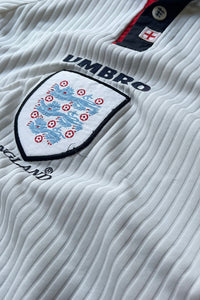 90'S ENGLAND FOOTBALL GAME SHIRT / WHITE [SIZE: L USED]