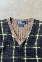 画像をギャラリービューアに読み込む, 90&#39;S WOOL SILK CHECK VEST / BLACK [SIZE: S USED]
