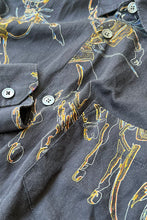 画像をギャラリービューアに読み込む, L/S PATTERN SHIRT / BLACK [SIZE: 46 USED]
