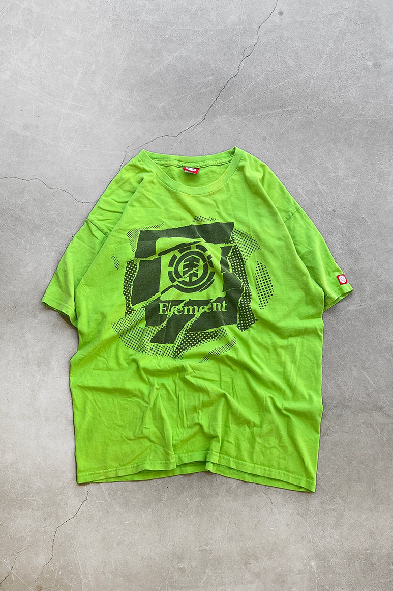 MADE IN USA 90'S SKATEBOARDING T-SHIRT / NEON [SIZE: L USED]