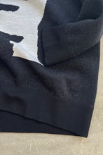 画像をギャラリービューアに読み込む, FACE DESIGN VISCOSE KNIT SWEATER / BLACK [SIZE: M USED]
