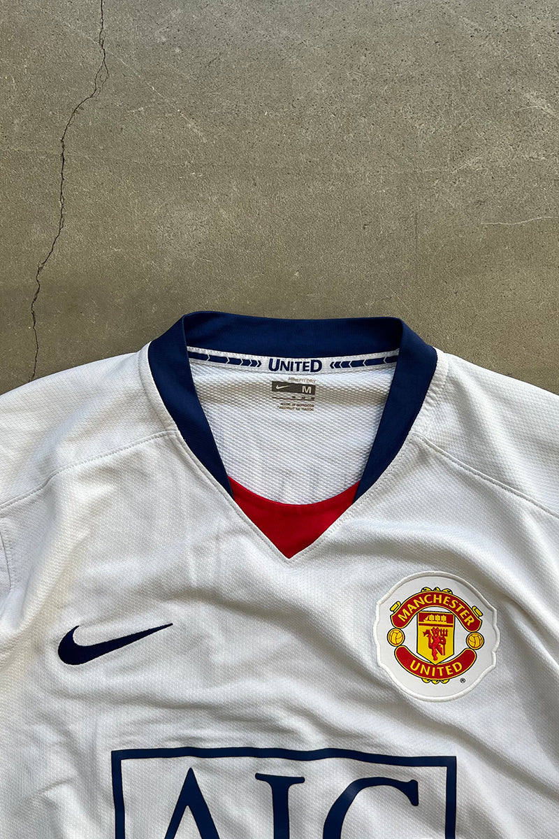 Y2K 07-08'S MANCHESTER UNITED NGUYEN FOOTBALL GAME SHIRT / WHITE [SIZE: M USED]