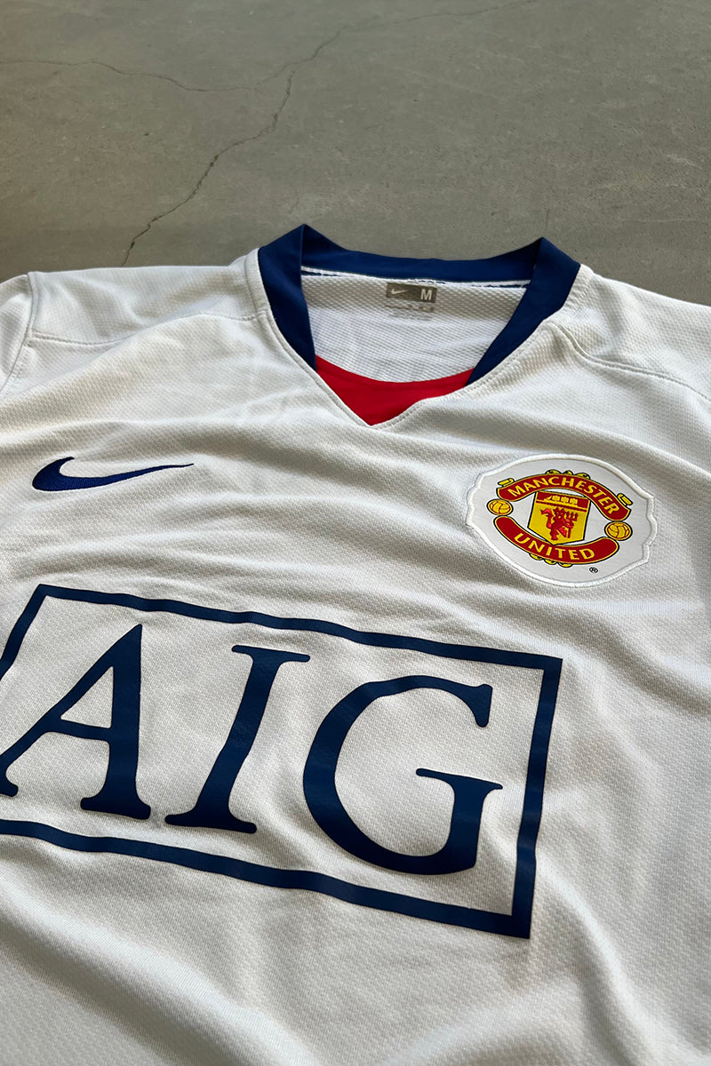 Y2K 07-08'S MANCHESTER UNITED NGUYEN FOOTBALL GAME SHIRT / WHITE [SIZE: M USED]