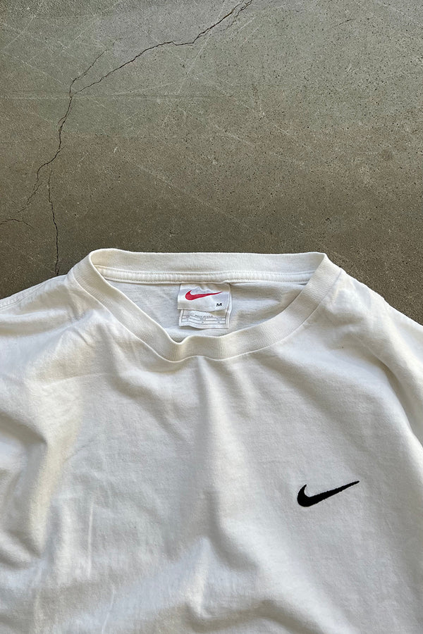 MADE IN USA 90'S ONE POINT LOGO T-SHIRT / WHITE [SIZE: M USED]