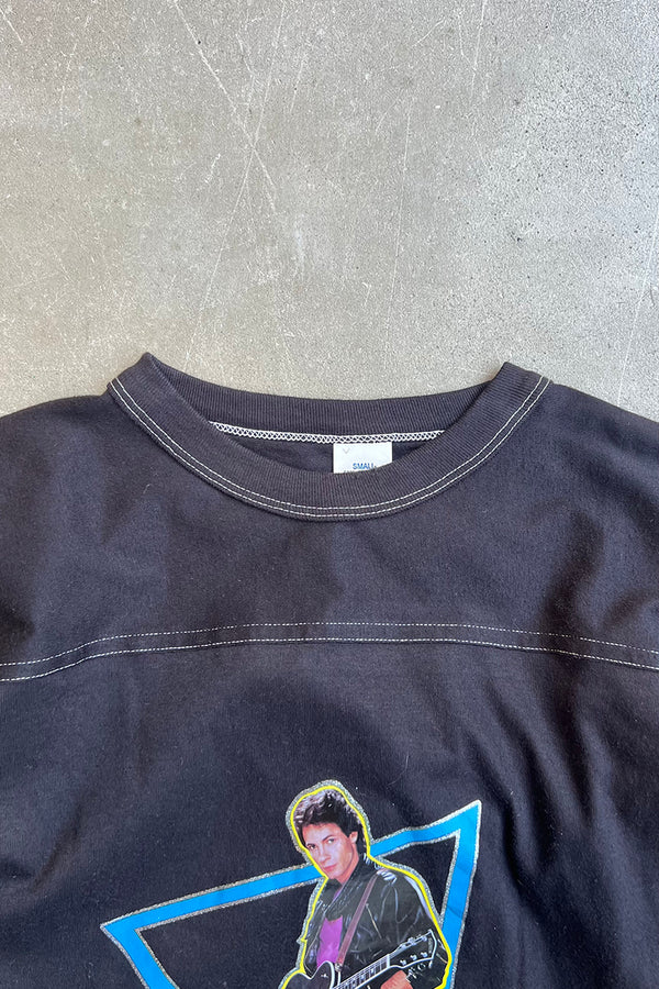 MADE IN USA 80'S RICK SPRINGFIELD MUSIC T-SHIRT / BLACK [SIZE: S NOS/DEADSTOCK]