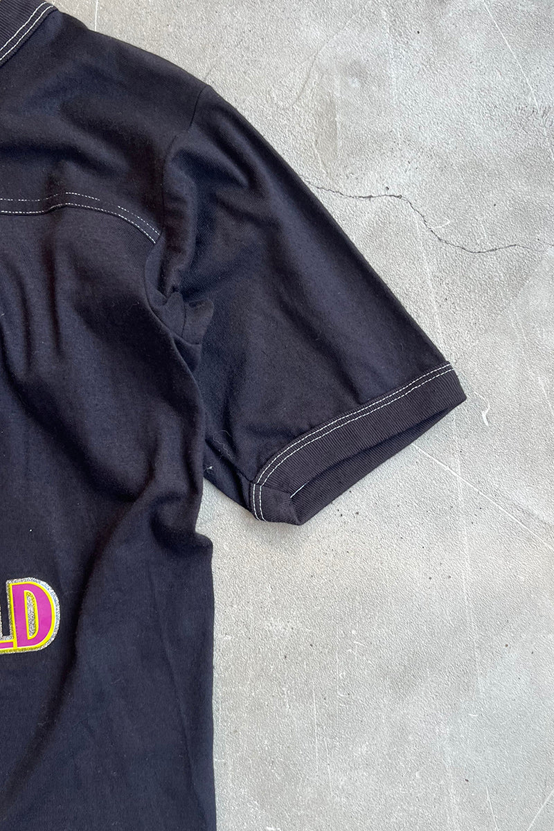 MADE IN USA 80'S RICK SPRINGFIELD MUSIC T-SHIRT / BLACK [SIZE: S NOS/DEADSTOCK]