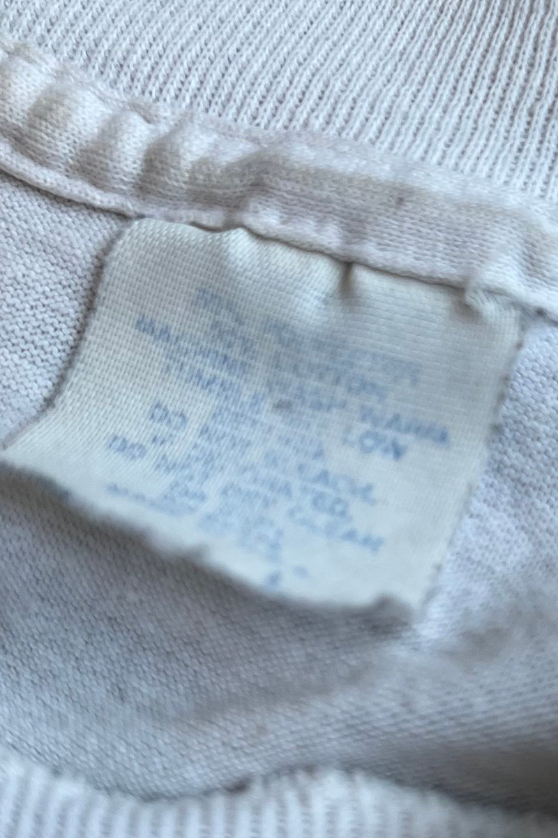MADE IN USA 80'S DON'T WORRY MESSAGE T-SHIRT / WHITE [SIZE: L USED]