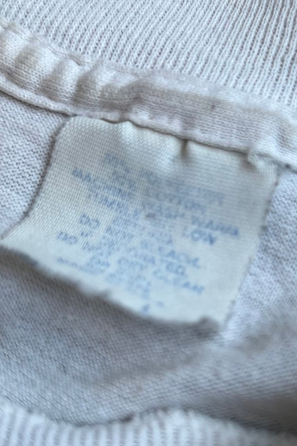 MADE IN USA 80'S DON'T WORRY MESSAGE T-SHIRT / WHITE [SIZE: L USED]