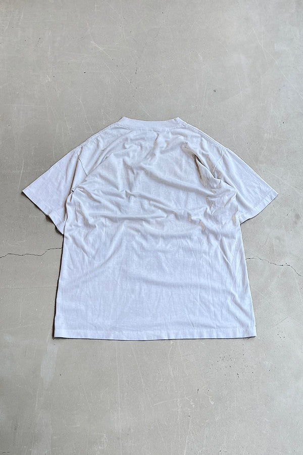 MADE IN USA 80'S DON'T WORRY MESSAGE T-SHIRT / WHITE [SIZE: L USED]