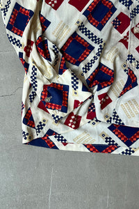 70'S L/S PATTERN SHIRT / IVORY [SIZE: L USED]