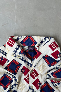 70'S L/S PATTERN SHIRT / IVORY [SIZE: L USED]