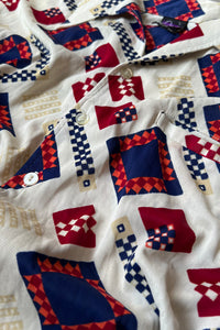 70'S L/S PATTERN SHIRT / IVORY [SIZE: L USED]