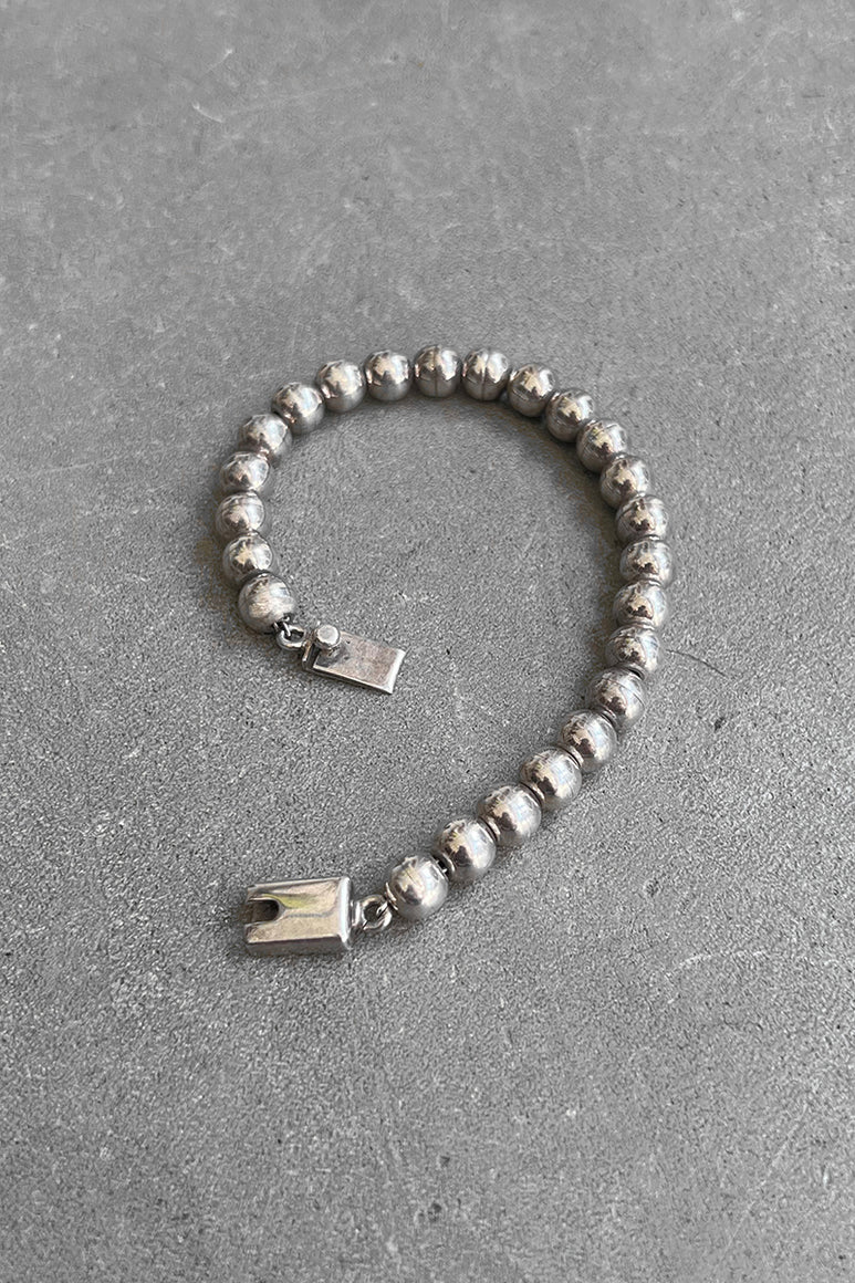 MADE IN MEXICO 925 SILVER BALL CHAIN BRACELET / SILVER  [SIZE: ONE SIZE USED]