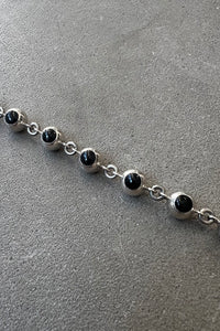 MADE IN MEXICO 925 SILVER BRACELET W/ONYX / SILVER  [SIZE: ONE SIZE USED]