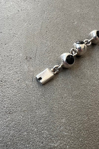 MADE IN MEXICO 925 SILVER BRACELET W/ONYX / SILVER  [SIZE: ONE SIZE USED]