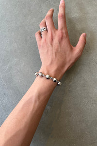 MADE IN MEXICO 925 SILVER BRACELET W/ONYX / SILVER  [SIZE: ONE SIZE USED]