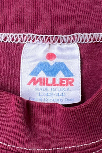 MADE IN USA 80-90'S PRINT T-SHIRT  / BURGUNDY [SIZE: L USED]
