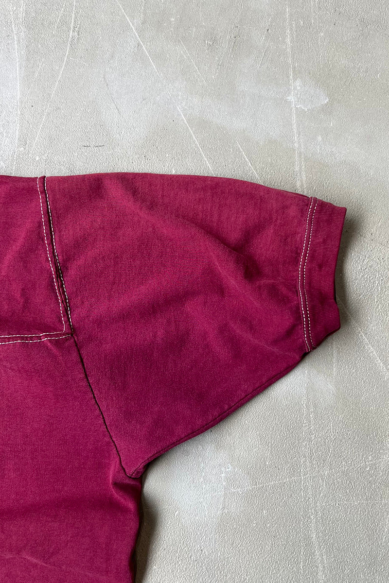 MADE IN USA 80s-90s PRINT T-SHIRT / BURGUNDY [SIZE: L USED]