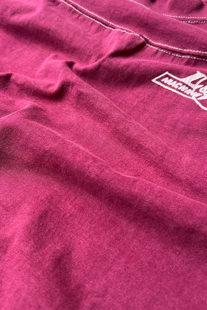 MADE IN USA 80s-90s PRINT T-SHIRT / BURGUNDY [SIZE: L USED]