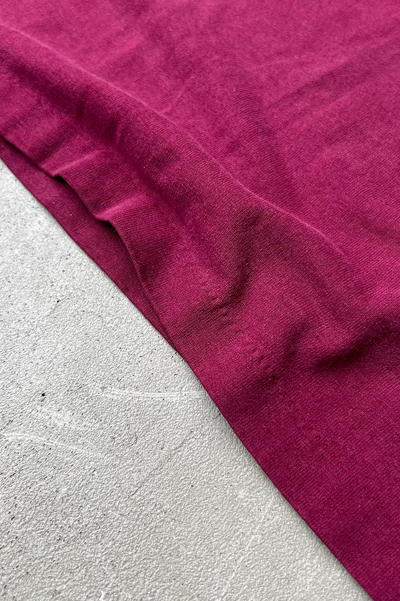 MADE IN USA 80s-90s PRINT T-SHIRT / BURGUNDY [SIZE: L USED]