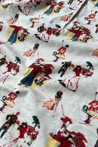 90'S S/S PATTERN POLO SHIRT / IVORY [SIZE: M USED]