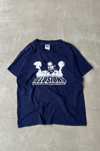 MADE IN MEXICO 90'S ILLUSIONS T-SHIRT / NAVY [SIZE: S USED]