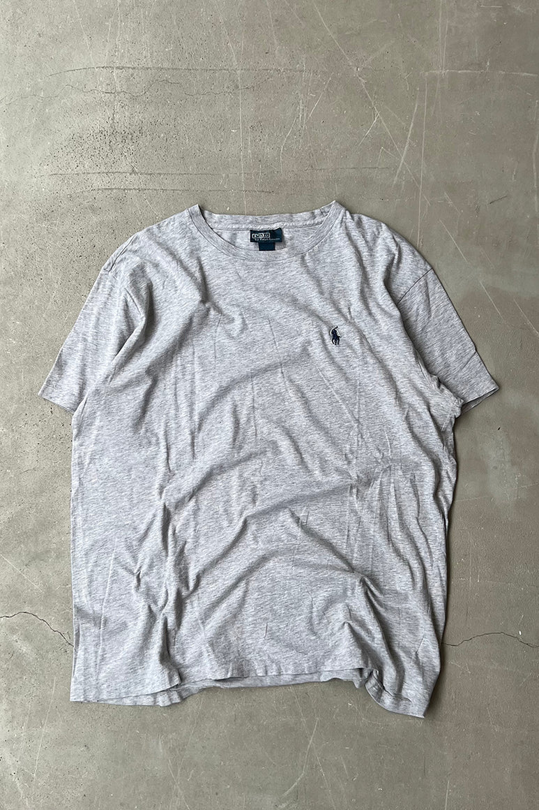 90'S ONE POINT LOGO T-SHIRT / GRAY [SIZE: L USED]