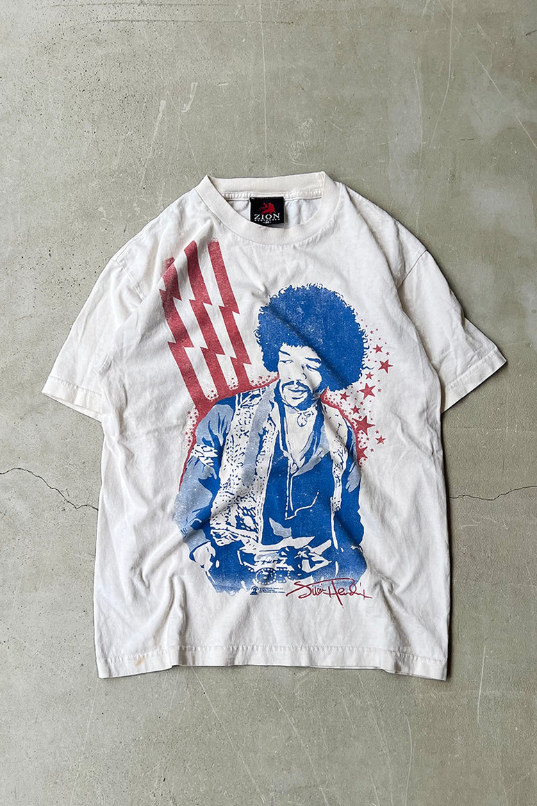MADE IN USA Y2K 06'S JIMI HENDRIX MUSIC T-SHIRT / WHITE [SIZE: M USED]