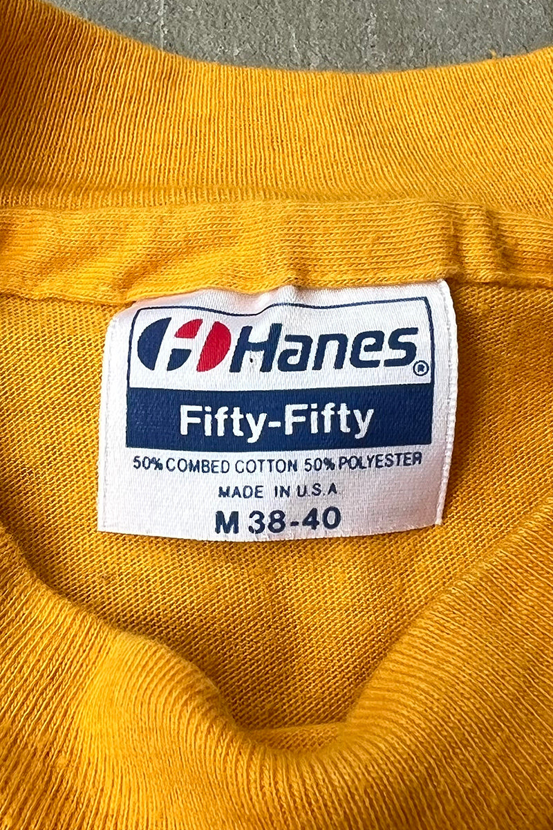 MADE IN USA 80'S YORKTOWN KNIGHTS T-SHIRT / YELLOW [SIZE: M USED]