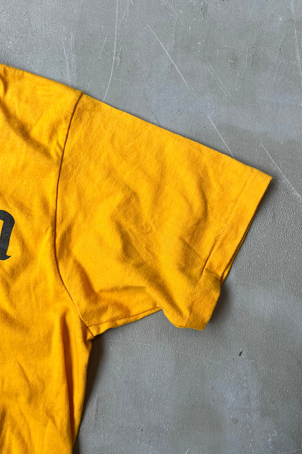 MADE IN USA 80'S YORKTOWN KNIGHTS T-SHIRT / YELLOW [SIZE: M USED]