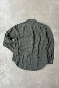 90'S CLASSIC FIT CHECK L/S BD SHIRT / GREEN [SIZE: M USED]