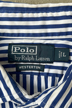画像をギャラリービューアに読み込む, 90&#39;S WESTERTON L/S STRIPE SHIRT / WHITE [SIZE: L USED]

