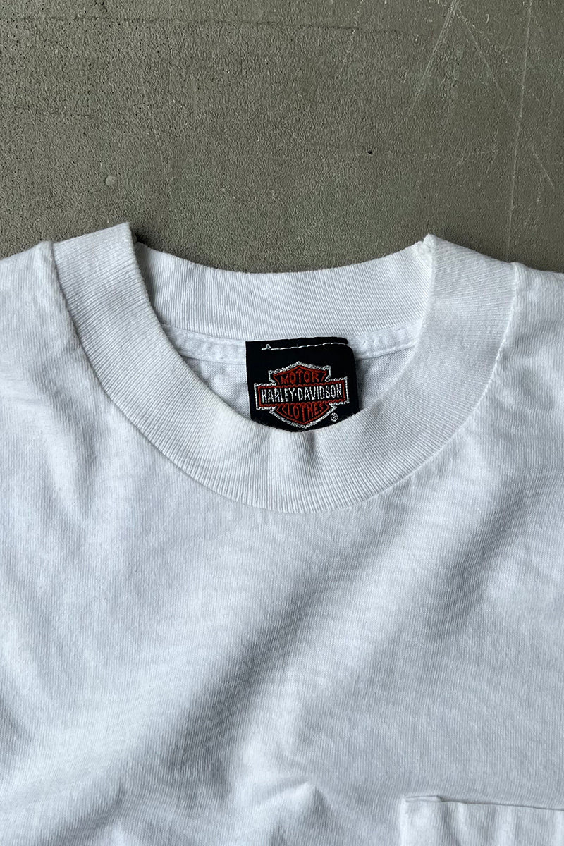 MADE IN USA 90'S NORTH TEXAS DALLAS POCKET T-SHIRT / WHITE [SIZE: L USED]