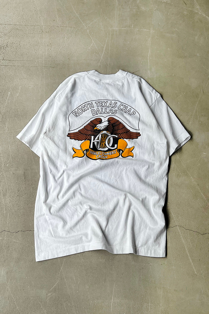 MADE IN USA 90'S NORTH TEXAS DALLAS POCKET T-SHIRT / WHITE [SIZE: L USED]