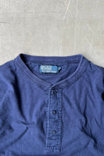 画像をギャラリービューアに読み込む, 90&#39;S HENLEY NECK T-SHIRT / NAVY [SIZE: L USED]
