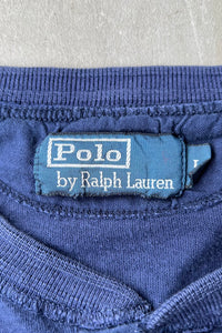 90'S HENLEY NECK T-SHIRT / NAVY [SIZE: L USED]