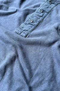 90'S HENLEY NECK T-SHIRT / NAVY [SIZE: L USED]