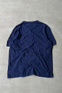 90'S HENLEY NECK T-SHIRT / NAVY [SIZE: L USED]